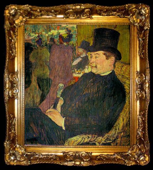 framed   Henri  Toulouse-Lautrec Portrait of Monsieur Delaporte at the Jardin de Paris, ta009-2